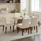 Armless linen dining chair with cushioned seat, featuring modern minimalist design suitable for various occasions.Set of 2 (2-Pack)